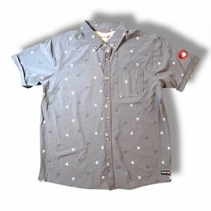 Canada Weather Wear Gay Short Sleeve Button Shirt Gray Regular Fit Heritage XL